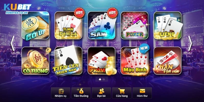 Các Loại Game Bài Kubet88